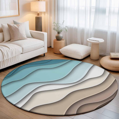 Orange Round Area Rug for Living Room 6 ft Abstract Modern Contemporary Rug Carpet Floor Mat Yoga Mat for Boys Girls Playroom Home Decor 6 ft