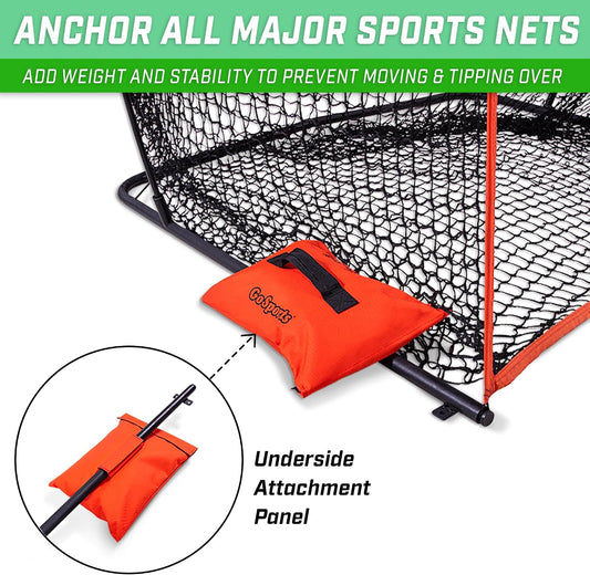 Sports Net Sandbags Set of 4 Weighted Anchors for Baseball Nets, Soccer Goals, Golf Nets, Football Nets, Hockey Nets and More