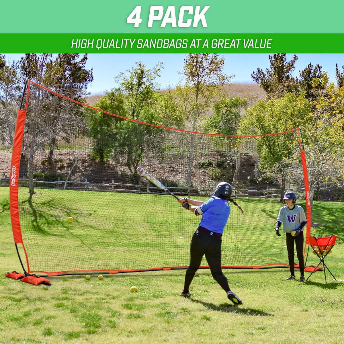 Sports Net Sandbags Set of 4 Weighted Anchors for Baseball Nets, Soccer Goals, Golf Nets, Football Nets, Hockey Nets and More