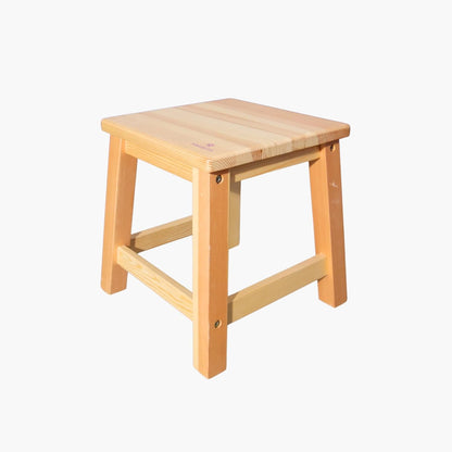 Solid Pine Wood Yoga Stool Small | Iyengar Yoga Stool for Backbends, Leg Stretches & Restorative Yoga | Heavy-Duty Wooden Yoga Bench with Clear-Coated Finish
