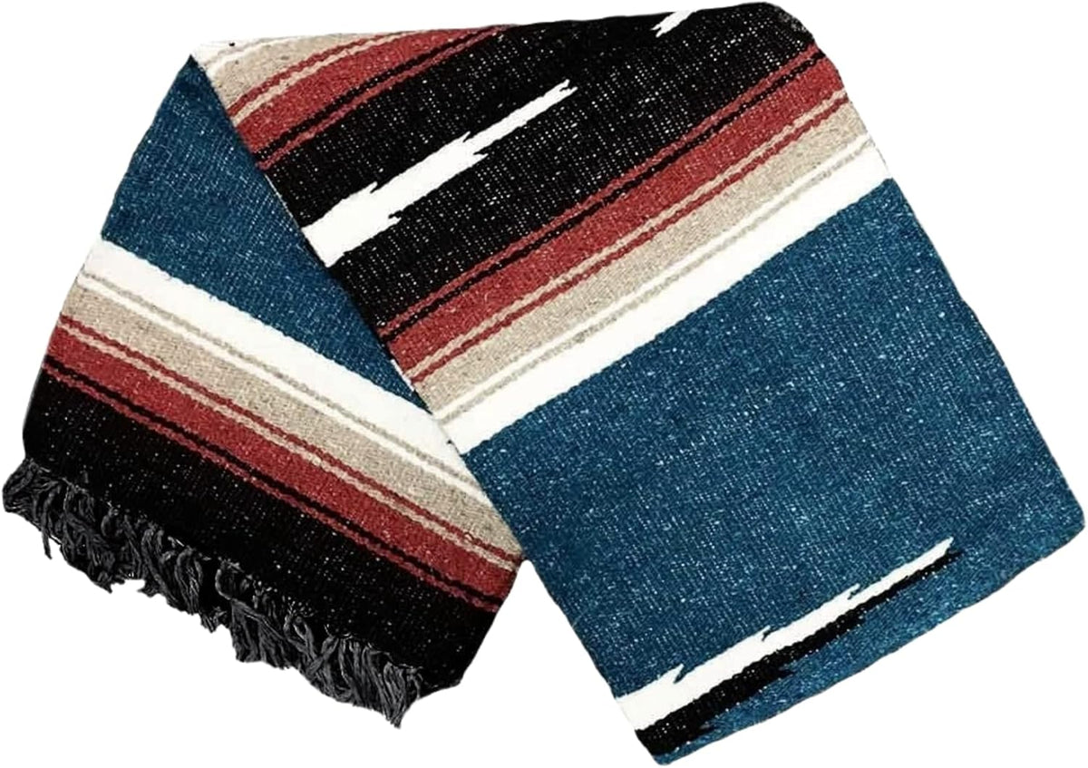 Open Road Goods Mexican Diamond Blanket - XL Heavyweight Yoga Blanket – Handmade in Mexico - Thick Boho Serape Saltillo Style Throw for Beach, Picnic, Home, Camping and More! (Harvest Moon)