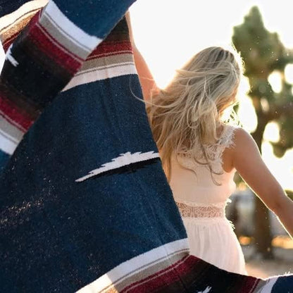 Open Road Goods Mexican Diamond Blanket - XL Heavyweight Yoga Blanket – Handmade in Mexico - Thick Boho Serape Saltillo Style Throw for Beach, Picnic, Home, Camping and More! (Harvest Moon)