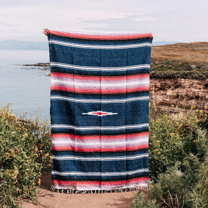 Open Road Goods Mexican Diamond Blanket - XL Heavyweight Yoga Blanket – Handmade in Mexico - Thick Boho Serape Saltillo Style Throw for Beach, Picnic, Home, Camping and More! (Harvest Moon)