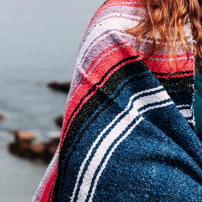 Open Road Goods Mexican Diamond Blanket - XL Heavyweight Yoga Blanket – Handmade in Mexico - Thick Boho Serape Saltillo Style Throw for Beach, Picnic, Home, Camping and More! (Harvest Moon)