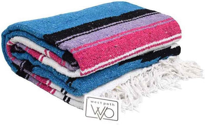 Open Road Goods Mexican Diamond Blanket - XL Heavyweight Yoga Blanket – Handmade in Mexico - Thick Boho Serape Saltillo Style Throw for Beach, Picnic, Home, Camping and More! (Harvest Moon)