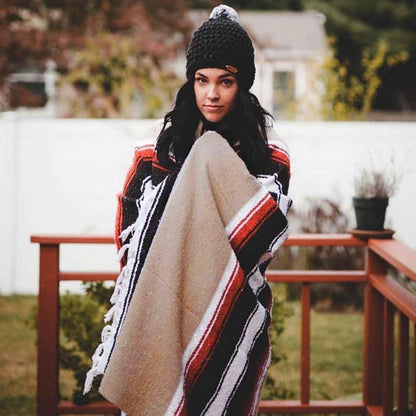 Open Road Goods Mexican Diamond Blanket - XL Heavyweight Yoga Blanket – Handmade in Mexico - Thick Boho Serape Saltillo Style Throw for Beach, Picnic, Home, Camping and More! (Harvest Moon)
