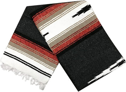 Open Road Goods Mexican Diamond Blanket - XL Heavyweight Yoga Blanket – Handmade in Mexico - Thick Boho Serape Saltillo Style Throw for Beach, Picnic, Home, Camping and More! (Harvest Moon)