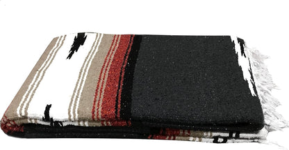 Open Road Goods Mexican Diamond Blanket - XL Heavyweight Yoga Blanket – Handmade in Mexico - Thick Boho Serape Saltillo Style Throw for Beach, Picnic, Home, Camping and More! (Harvest Moon)