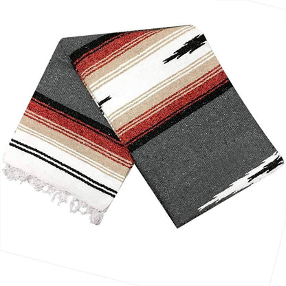 Open Road Goods Mexican Diamond Blanket - XL Heavyweight Yoga Blanket – Handmade in Mexico - Thick Boho Serape Saltillo Style Throw for Beach, Picnic, Home, Camping and More! (Harvest Moon)