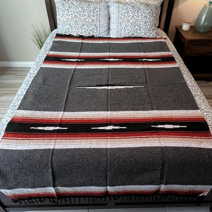 Open Road Goods Mexican Diamond Blanket - XL Heavyweight Yoga Blanket – Handmade in Mexico - Thick Boho Serape Saltillo Style Throw for Beach, Picnic, Home, Camping and More! (Harvest Moon)