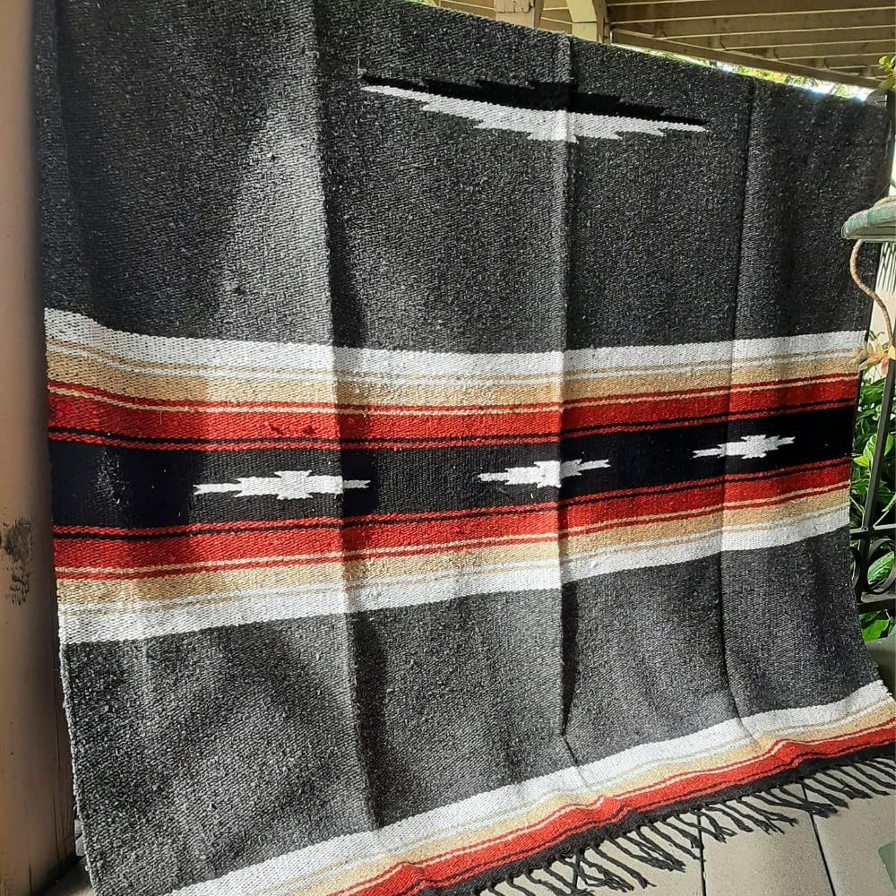 Open Road Goods Mexican Diamond Blanket - XL Heavyweight Yoga Blanket – Handmade in Mexico - Thick Boho Serape Saltillo Style Throw for Beach, Picnic, Home, Camping and More! (Harvest Moon)