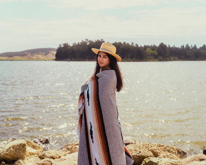 Open Road Goods Mexican Diamond Blanket - XL Heavyweight Yoga Blanket – Handmade in Mexico - Thick Boho Serape Saltillo Style Throw for Beach, Picnic, Home, Camping and More! (Harvest Moon)