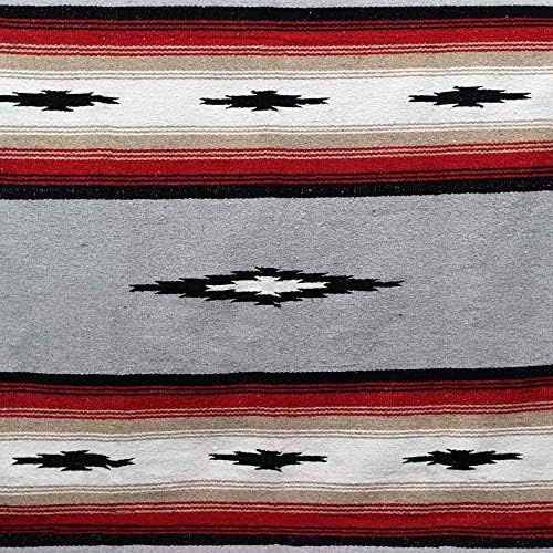 Open Road Goods Mexican Diamond Blanket - XL Heavyweight Yoga Blanket – Handmade in Mexico - Thick Boho Serape Saltillo Style Throw for Beach, Picnic, Home, Camping and More! (Harvest Moon)