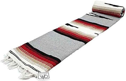 Open Road Goods Mexican Diamond Blanket - XL Heavyweight Yoga Blanket – Handmade in Mexico - Thick Boho Serape Saltillo Style Throw for Beach, Picnic, Home, Camping and More! (Harvest Moon)