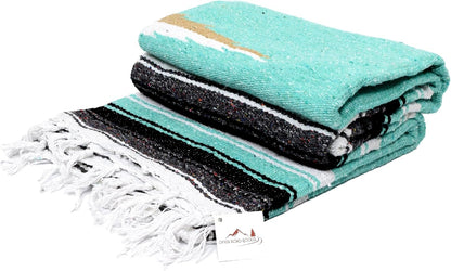 Open Road Goods Mexican Diamond Blanket - XL Heavyweight Yoga Blanket – Handmade in Mexico - Thick Boho Serape Saltillo Style Throw for Beach, Picnic, Home, Camping and More! (Harvest Moon)