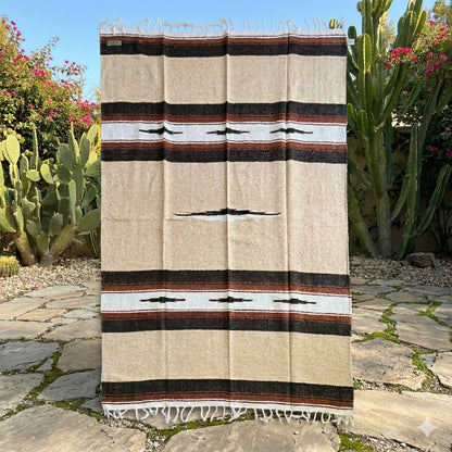 Open Road Goods Mexican Diamond Blanket - XL Heavyweight Yoga Blanket – Handmade in Mexico - Thick Boho Serape Saltillo Style Throw for Beach, Picnic, Home, Camping and More! (Harvest Moon)