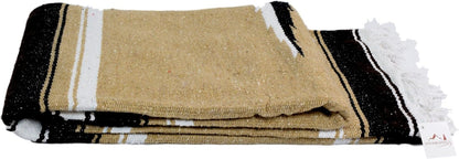 Open Road Goods Mexican Diamond Blanket - XL Heavyweight Yoga Blanket – Handmade in Mexico - Thick Boho Serape Saltillo Style Throw for Beach, Picnic, Home, Camping and More! (Harvest Moon)