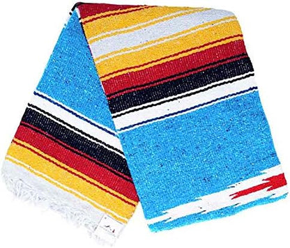 Open Road Goods Mexican Diamond Blanket - XL Heavyweight Yoga Blanket – Handmade in Mexico - Thick Boho Serape Saltillo Style Throw for Beach, Picnic, Home, Camping and More! (Harvest Moon)