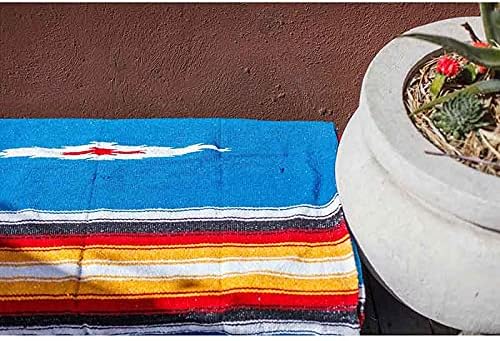 Open Road Goods Mexican Diamond Blanket - XL Heavyweight Yoga Blanket – Handmade in Mexico - Thick Boho Serape Saltillo Style Throw for Beach, Picnic, Home, Camping and More! (Harvest Moon)