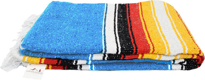 Open Road Goods Mexican Diamond Blanket - XL Heavyweight Yoga Blanket – Handmade in Mexico - Thick Boho Serape Saltillo Style Throw for Beach, Picnic, Home, Camping and More! (Harvest Moon)