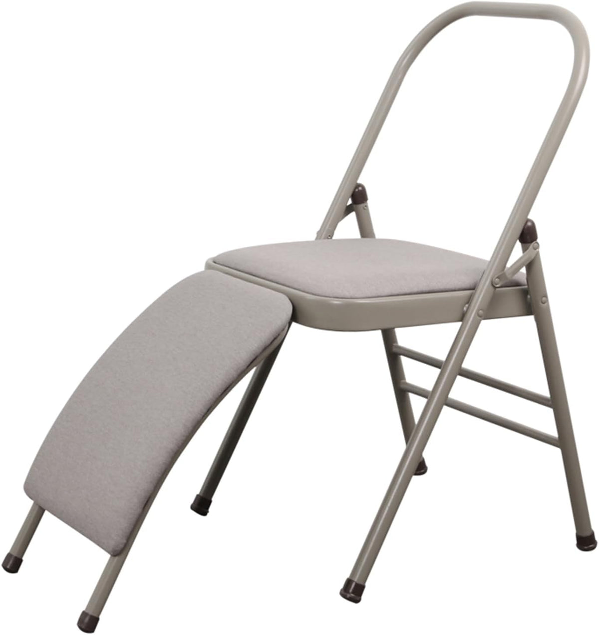 Morden Yoga Chair with Lumbar Support, Folding Yoga Assist Chair for Beginners Practice，Portable & Space-Saving (Pink PU)
