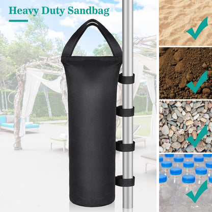 4 Packs Canopy Weights Sandbags, 112 LBS Black Heavy Duty Sand Bags