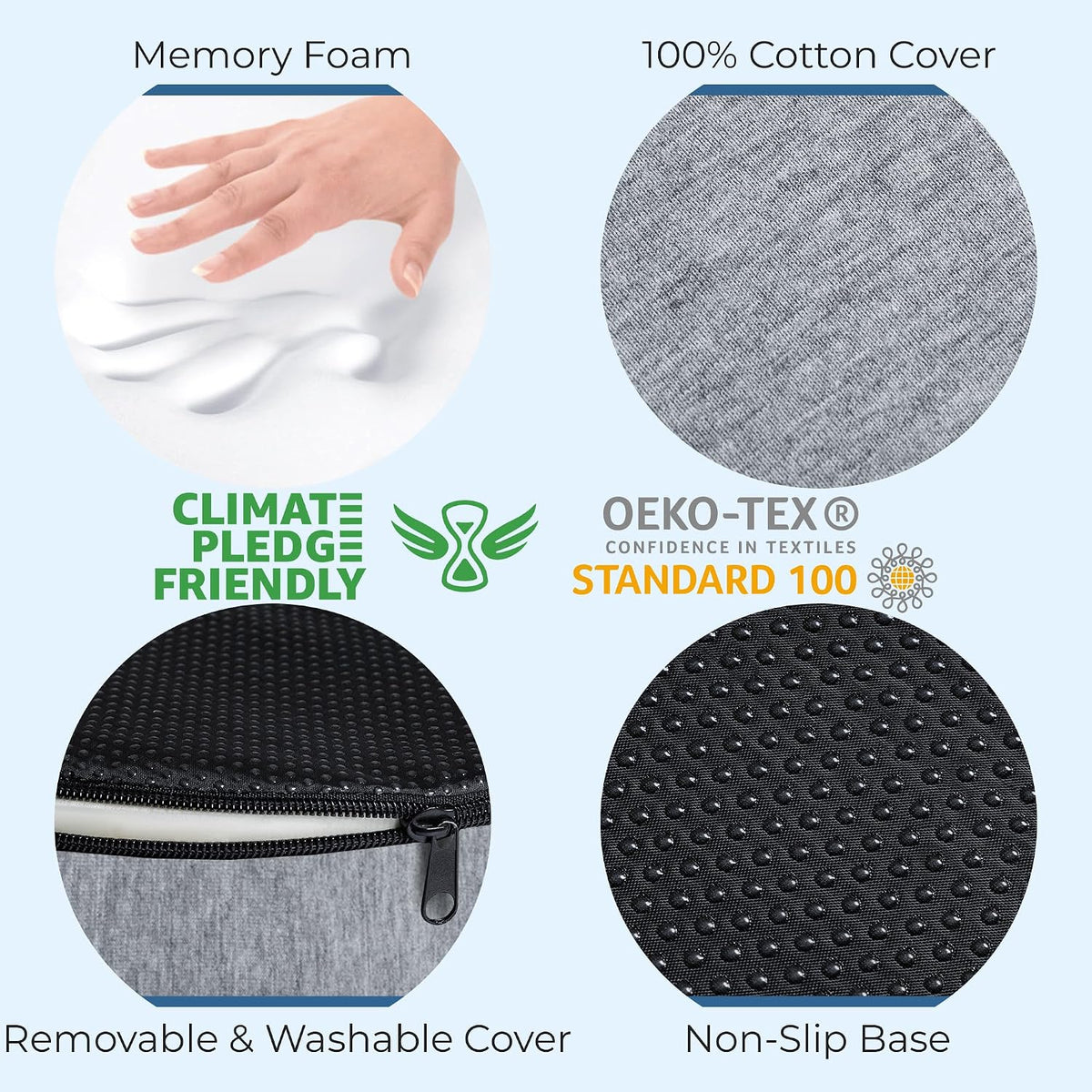 Donut Pillow for Tailbone Pain & Hemorrhoids – Large Memory Foam Seat Cushion for Bed Sore-Prone Areas & Pressure Relief – Prostate, Postpartum & Pregnancy Support, Black Mesh Cover