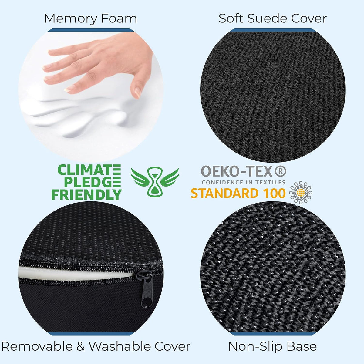 Donut Pillow for Tailbone Pain & Hemorrhoids – Large Memory Foam Seat Cushion for Bed Sore-Prone Areas & Pressure Relief – Prostate, Postpartum & Pregnancy Support, Black Mesh Cover