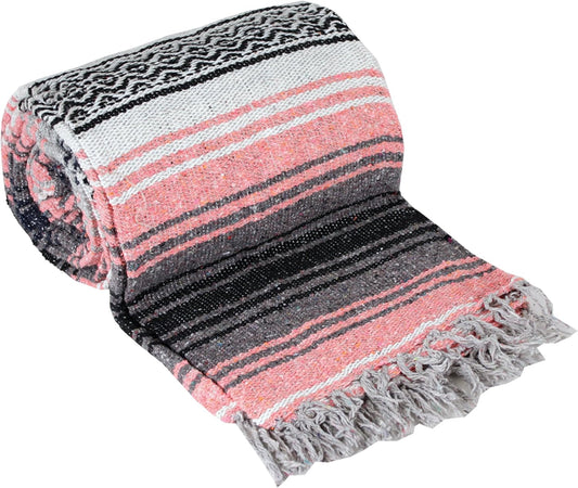 Authentic Mexican Yoga Falsa Blanket (Coral)