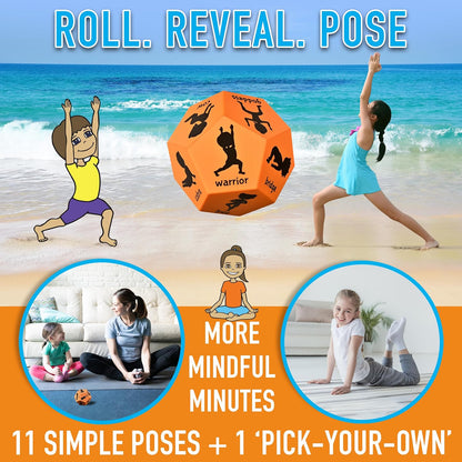 Yoga Dice for Kids, Large 12-Sided Soft Foam Exercise Dice