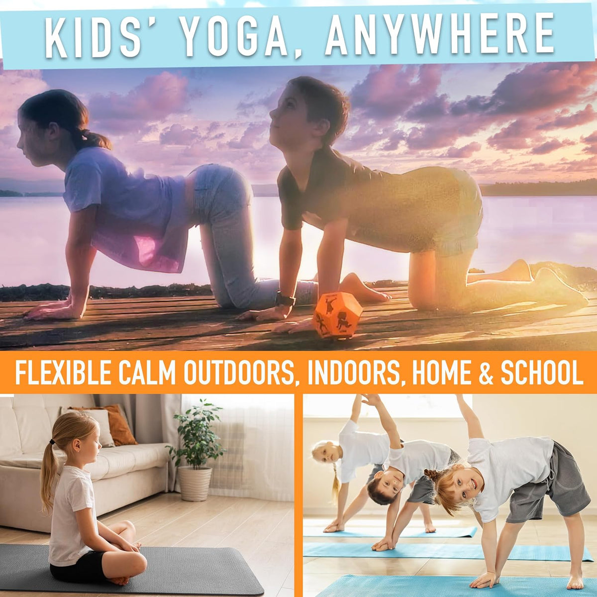 Yoga Dice for Kids, Large 12-Sided Soft Foam Exercise Dice