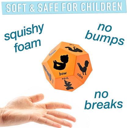 Yoga Dice for Kids, Large 12-Sided Soft Foam Exercise Dice