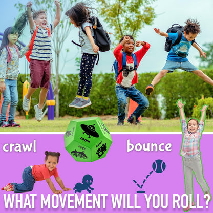 Yoga Dice for Kids, Large 12-Sided Soft Foam Exercise Dice