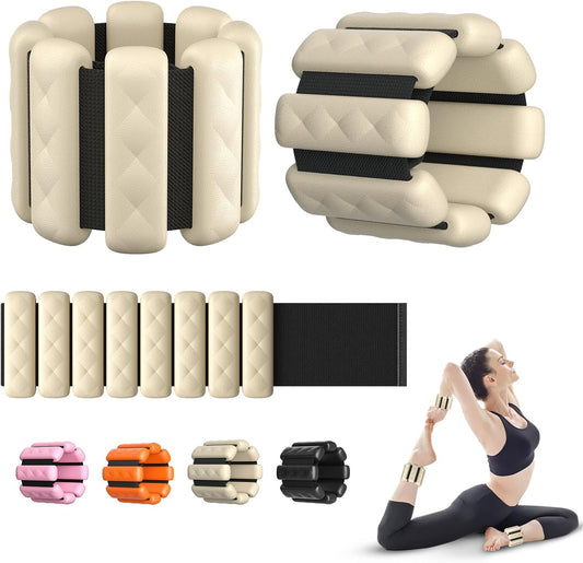 Pilates Wrist and Ankle Weights for Women - Adjustable Weighted Bangles for Men, 2 lbs Weighted Arm Bands Foot Leg Weights for Walking, Yoga, Training, Exercise, Running, Set of 2 (1LB Each)