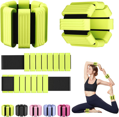 Pilates Wrist and Ankle Weights for Women - Adjustable Weighted Bangles for Men, 2 lbs Weighted Arm Bands Foot Leg Weights for Walking, Yoga, Training, Exercise, Running, Set of 2 (1LB Each)