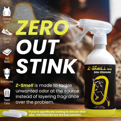 Z-Spray Odor Eliminator On-the-Go Spray – Unscented Deodorizer for Shoes, Pets, Gear, Car & Home – Lasting Smell Remover, Safe for Kids & Animals – Made without Harsh Chemicals – 100mL