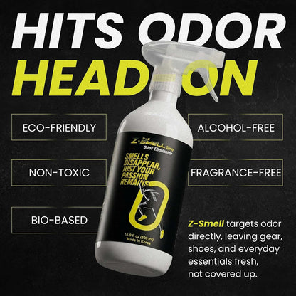 Z-Spray Odor Eliminator On-the-Go Spray – Unscented Deodorizer for Shoes, Pets, Gear, Car & Home – Lasting Smell Remover, Safe for Kids & Animals – Made without Harsh Chemicals – 100mL