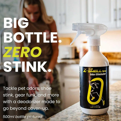 Z-Spray Odor Eliminator On-the-Go Spray – Unscented Deodorizer for Shoes, Pets, Gear, Car & Home – Lasting Smell Remover, Safe for Kids & Animals – Made without Harsh Chemicals – 100mL
