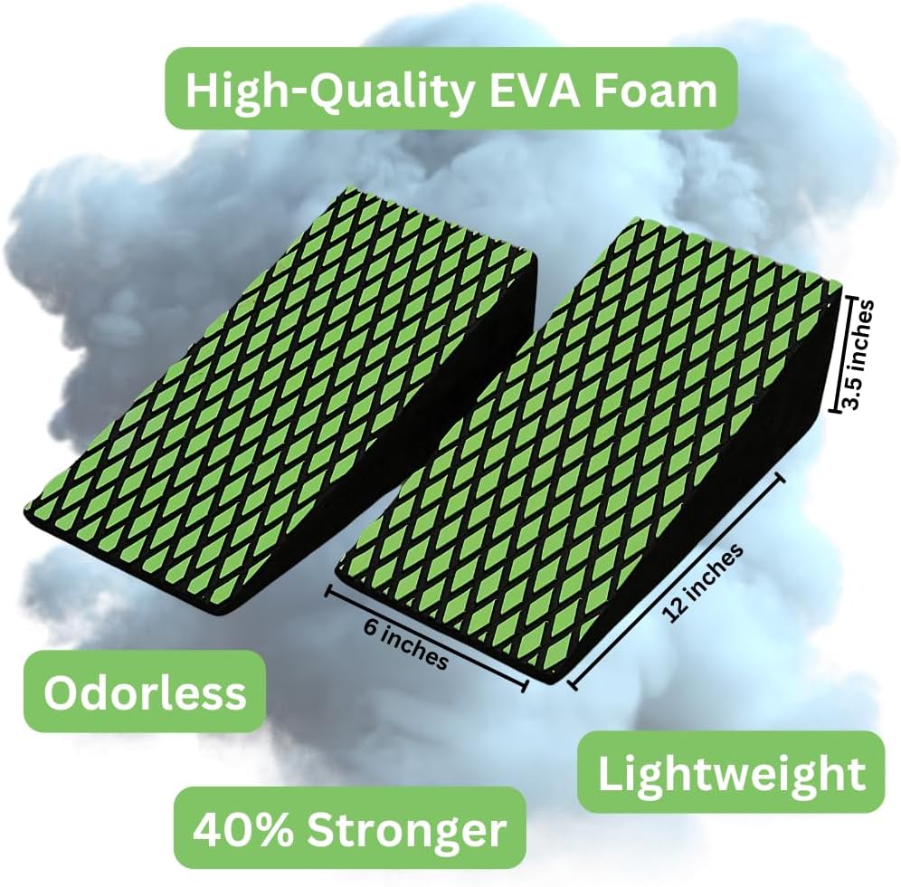 NEW High-Quality EVA Foam Squat Wedge Blocks Lightweight Squat Wedge Block For Yoga, Calf Stretching, Weight Lifting Slant Board Gym Wedges For Heel Elevated Squats 40% Stronger Odorless