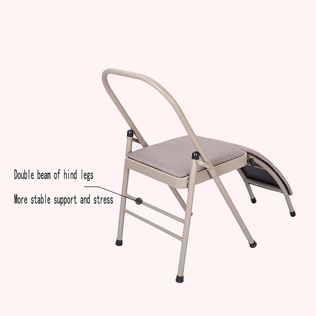 Yoga Auxiliary Chair Yoga Chair Portable Folding Yoga Chair with Non-Slip Feet Covers for Flexibility and Strength Training,Purple