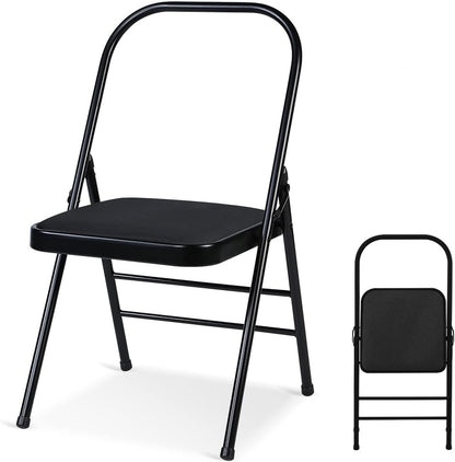 Yoga Auxiliary Chair Yoga Chair Portable Folding Yoga Chair with Non-Slip Feet Covers for Flexibility and Strength Training,Purple
