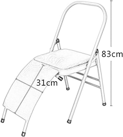 Yoga Auxiliary Chair Yoga Chair Portable Folding Yoga Chair with Non-Slip Feet Covers for Flexibility and Strength Training,Purple