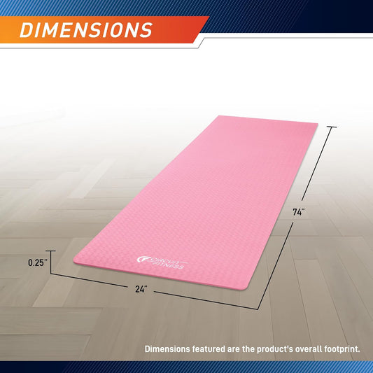 Circuit Fitness Non-Slip Multi-Purpose Exercise Yoga Mats with Carrying Strap Multi-Thickness, Multi-Color Options