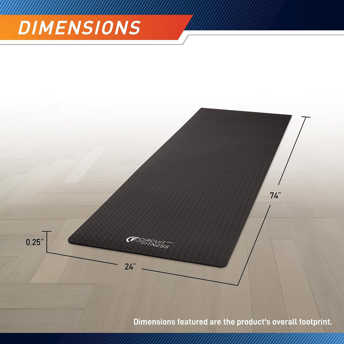 Circuit Fitness Non-Slip Multi-Purpose Exercise Yoga Mats with Carrying Strap Multi-Thickness, Multi-Color Options
