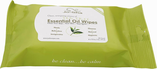 JoSha Yoga Mat and Personal Care Wipes for Hygiene Solution – Natural Essential Cleaning Wipes - Eco-Friendly and Portable Travel Pack for Fitness, Yoga and Daily Freshness - Made in USA, Pack of 2