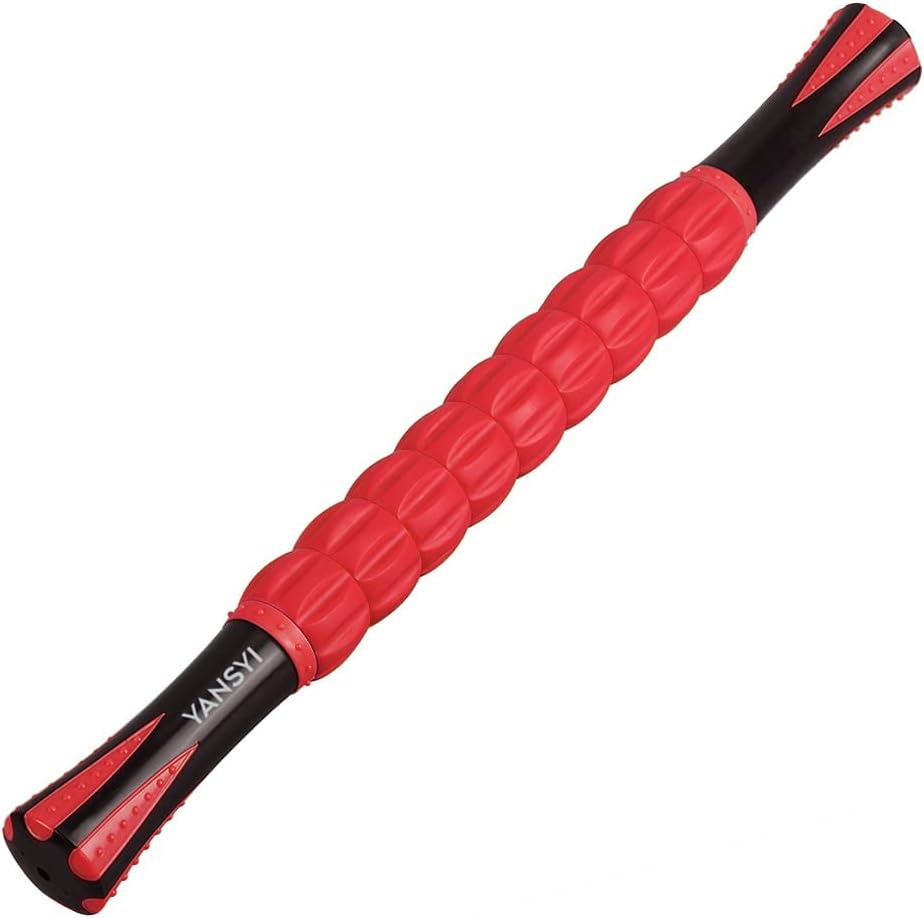 Professional 9-Roller Deep Tissue Massage Stick - Portable Muscle Recovery Roller for Athletes, Relieves Post-Workout Soreness & Leg/Back Pain - Portable Physio Tool (Blue 1)