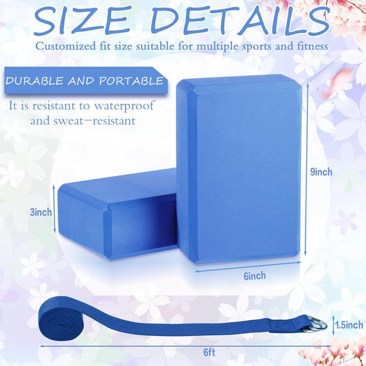 15 Pack Yoga Blocks and Straps Set for Stretching