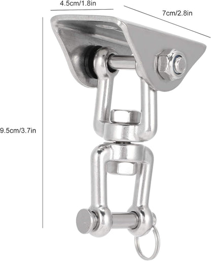 Rotatable Swing Hanger Hook, 304 Stainless Steel Fixed Plate Buckle for Yoga Hammock Chair Sandbag, 360° Swivel Heavy - Duty Hanging Hardware with 450kg Load Capacity