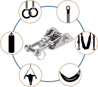 Rotatable Swing Hanger Hook, 304 Stainless Steel Fixed Plate Buckle for Yoga Hammock Chair Sandbag, 360° Swivel Heavy - Duty Hanging Hardware with 450kg Load Capacity