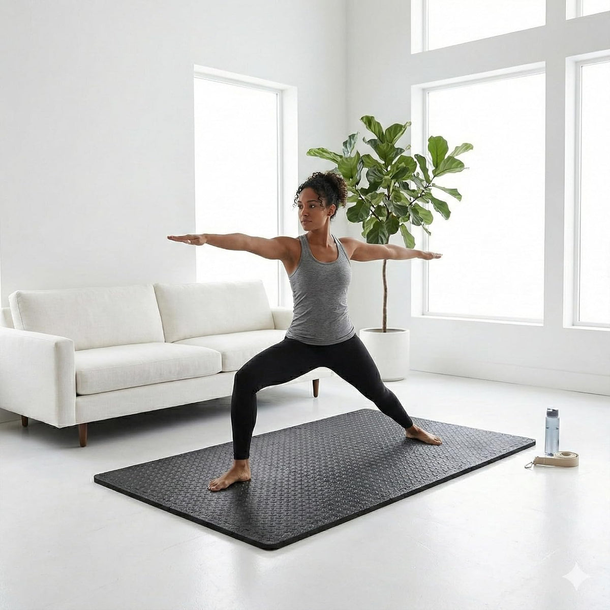 Puzzle Exercise Mat 1" Thick, EVA Interlocking Foam Floor